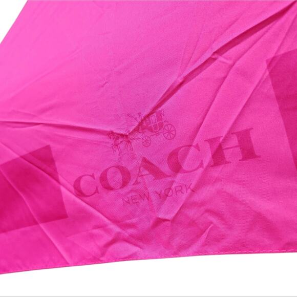 Coach mini umbrella COACH logo hot pink RARE - Picture 3 of 6